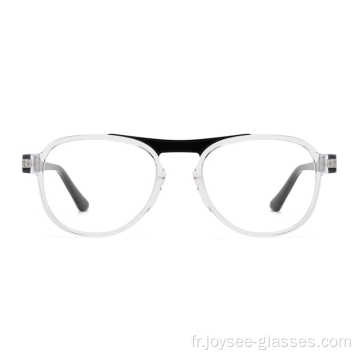 Dernière mode CE et FDA Full-Rim Round Quality Acétate Prescription Eyes Glasses Cadre